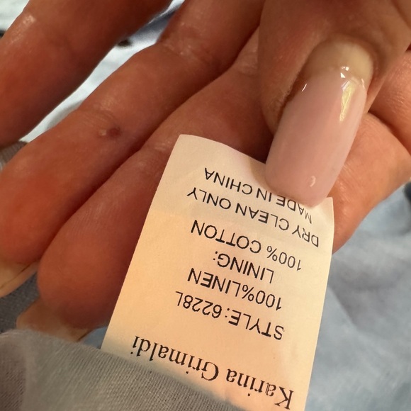 Karina Grimaldi Blue Linen Romper Women's Robe Size Small - Picture 6 of 12